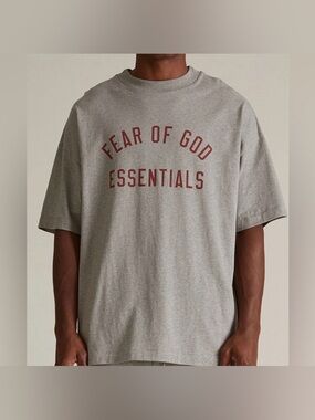 Fear of God Essentials Jersey Crewneck Tee 'Dark Heather' Grey Men’s Size Large